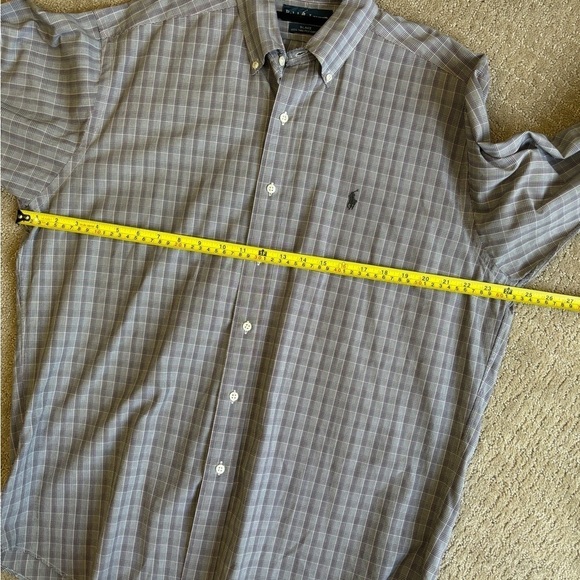 Ralph Lauren Blake 100% Two-Ply Cotton Dress Shirt Grey/Pink/White Stripes M - Picture 6 of 11